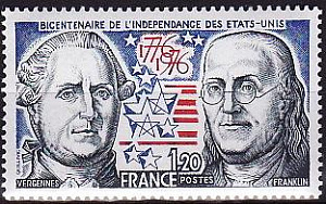 Франция, 1976, 200 лет США, 1 марка Франция, 1976, 200 лет США, 1 марка
